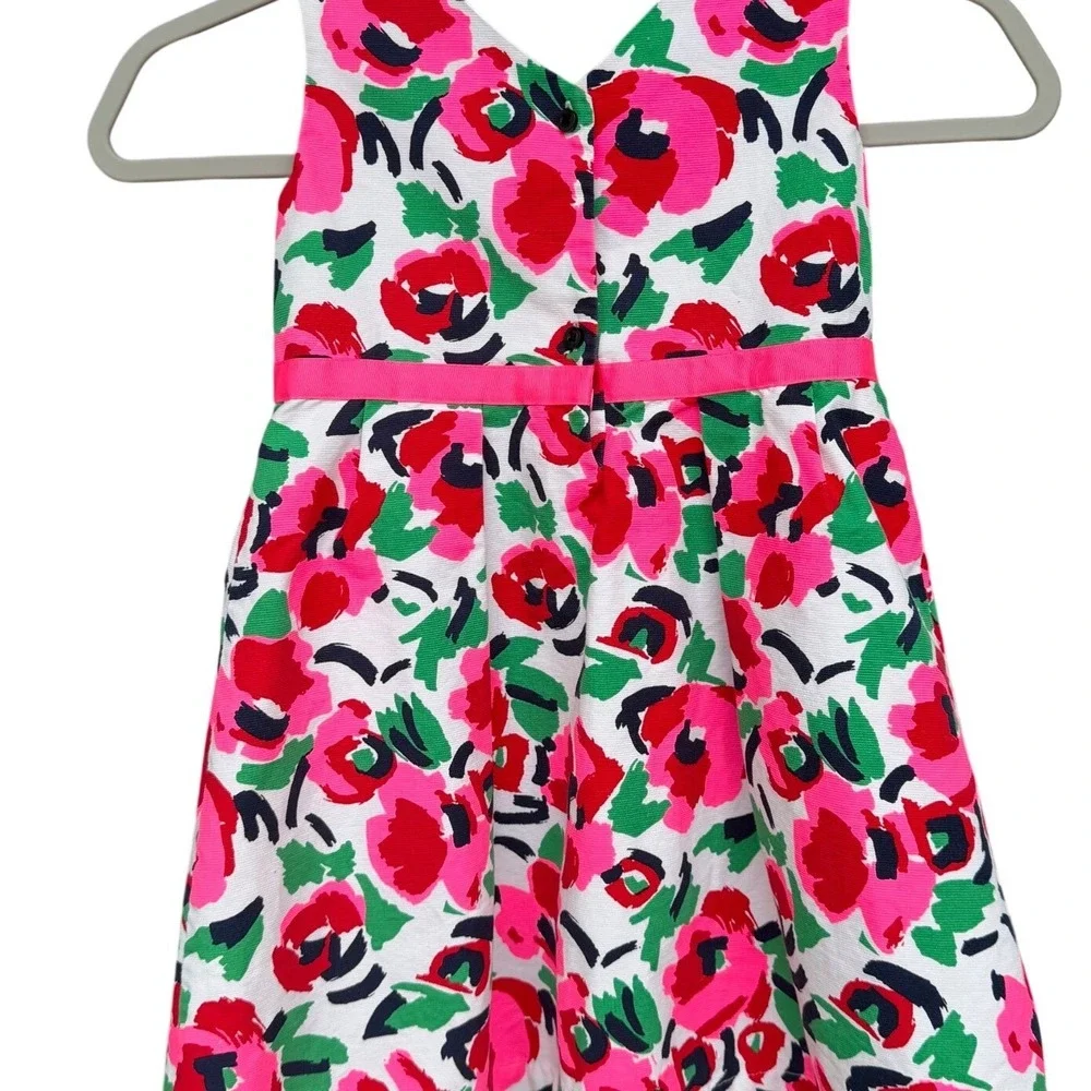 The Childrens Place Girls 5T Floral Rose Pink Ribbon Sleeveless Party Dress - Picture 4 of 4